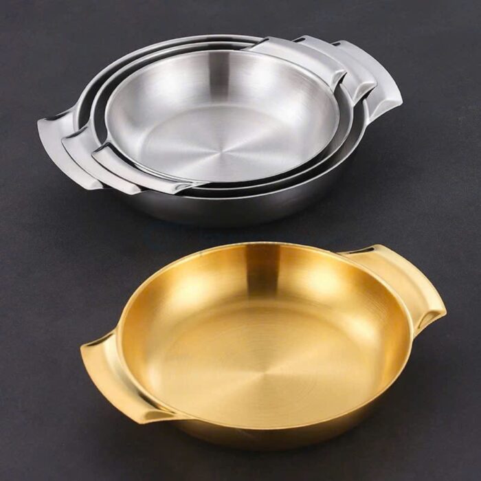 đĩa inox tròn hàn quốc đế bằng cao cấp, đĩa hàn quốc đế bằng, đĩa inox tròn đế bằng, đĩa inox 2 lớp hàn quốc, đĩa inox hàn quốc 2 tay bê cao cấp