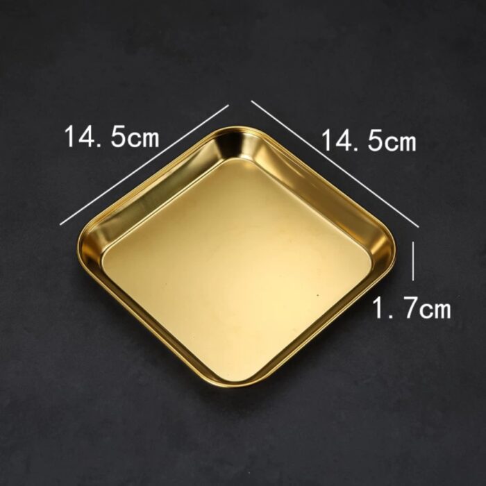 đĩa inox vuông trơn hàn quốc cao cấp, đĩa inox hàn quốc, đĩa inox hàn quốc hình vuông