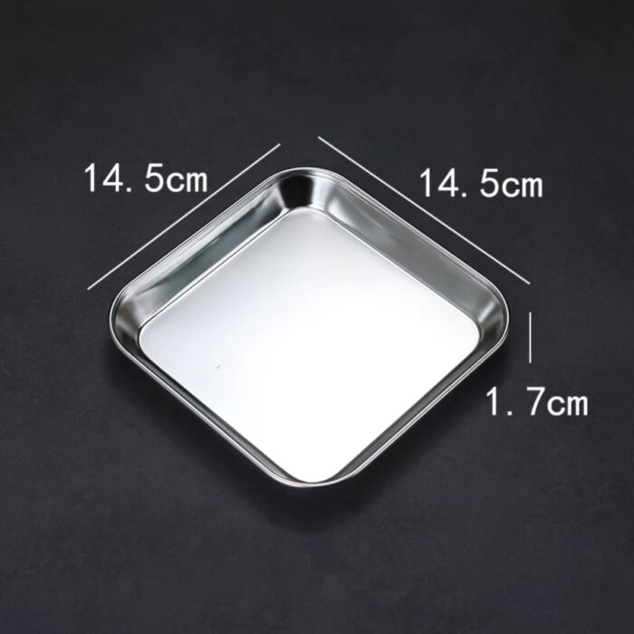đĩa inox vuông trơn hàn quốc cao cấp, đĩa inox hàn quốc, đĩa inox hàn quốc hình vuông