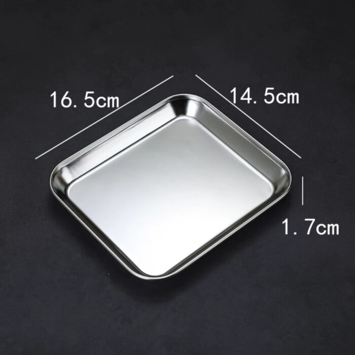 đĩa inox vuông trơn hàn quốc cao cấp, đĩa inox hàn quốc, đĩa inox hàn quốc hình vuông