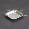Đĩa inox vuông trơn hàn quốc ăn vặt