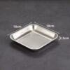 Đĩa inox vuông trơn hàn quốc ăn vặt