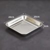 Đĩa inox vuông trơn hàn quốc ăn vặt