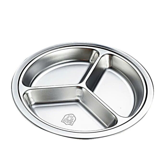 khay cơm inox tròn cao cấp, khay cơm inox nhiều ngăn, khay cơm inox chia ngăn