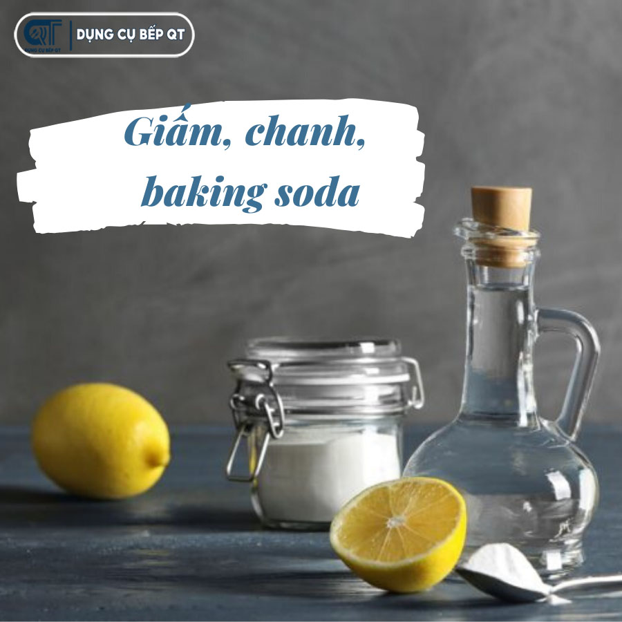 Làm sáng khay ăn inox với chanh, giấm, baking soda