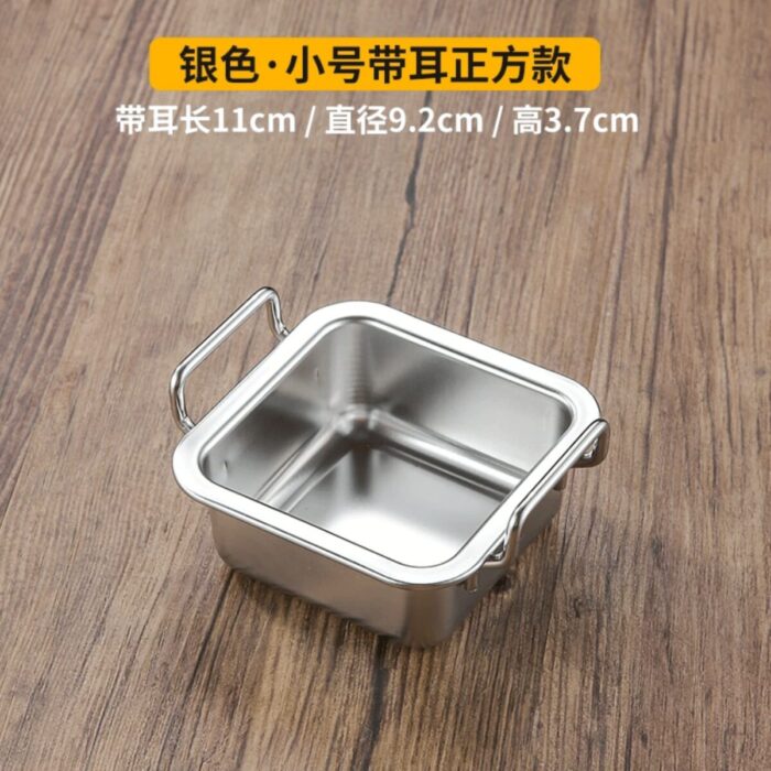 Khay inox bày đồ hàn quốc dày 2 quai