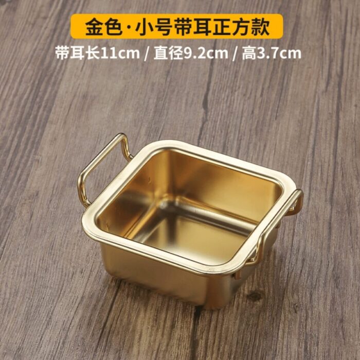 Khay inox bày đồ hàn quốc dày 2 quai