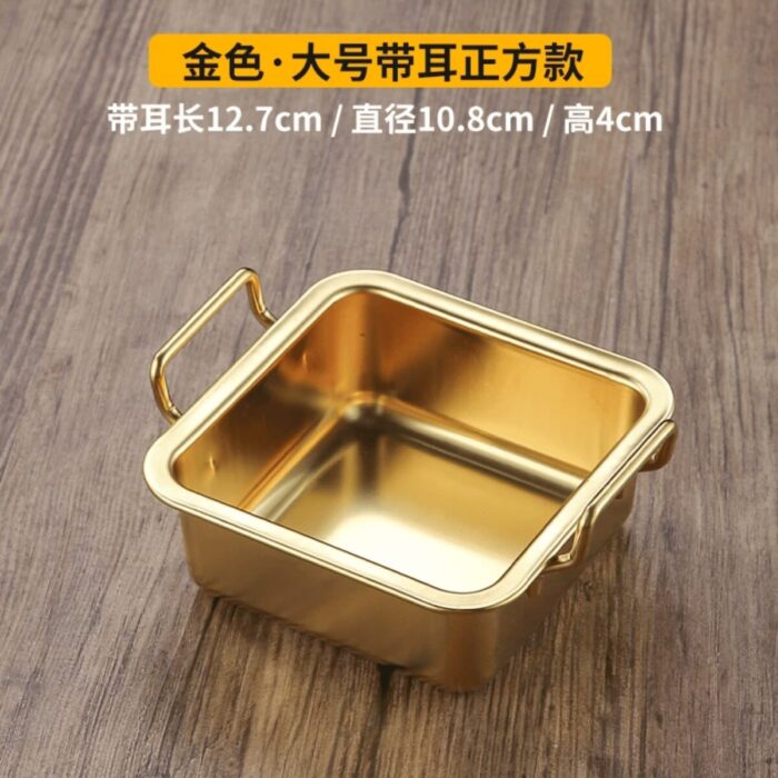 Khay inox bày đồ hàn quốc dày 2 quai