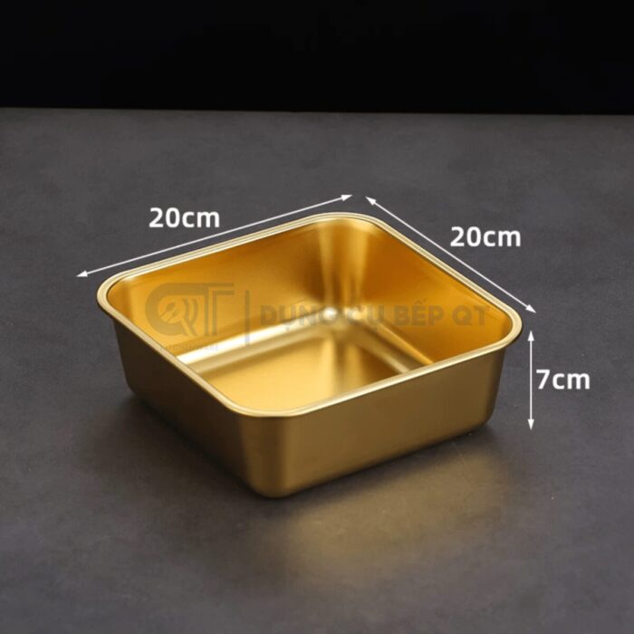 Khay Inox Vuông Sâu Có Nắp Hàn Quốc