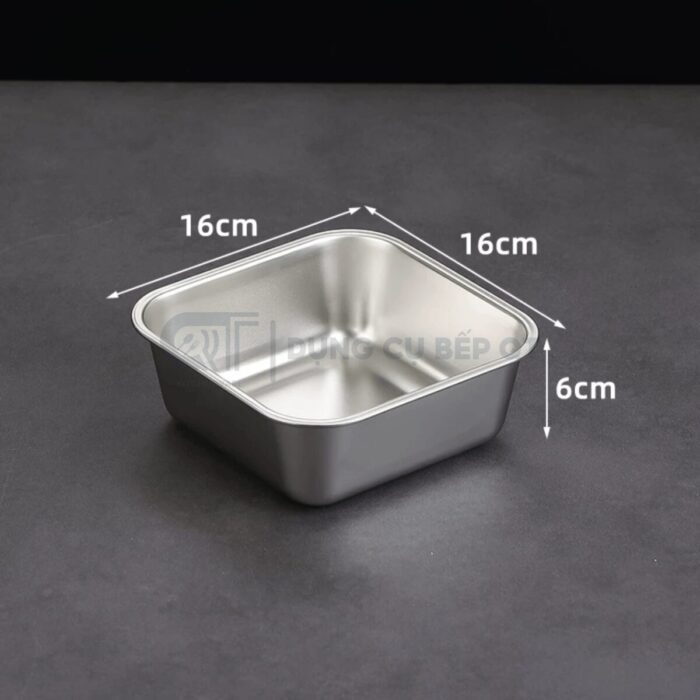 Khay Inox Vuông Sâu Có Nắp Hàn Quốc
