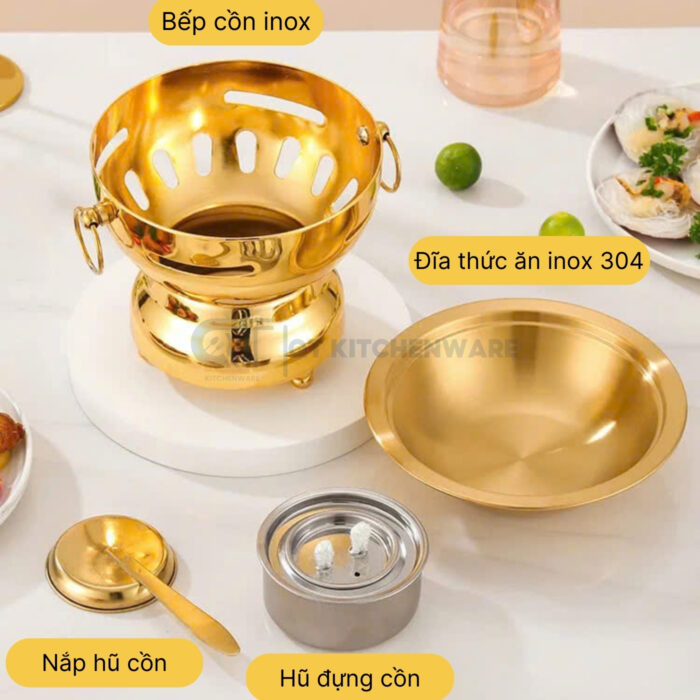 nồi lẩu mini inox có bếp cồn hàn quốc cao cấp, nồi lẩu mini, nồi lẩu ăn 1 người