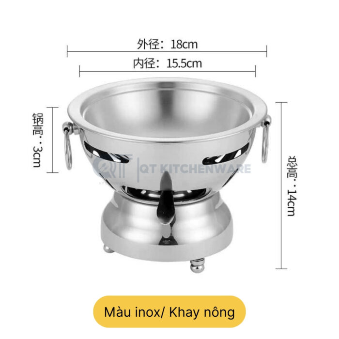 nồi lẩu mini inox có bếp cồn hàn quốc cao cấp, nồi lẩu mini, nồi lẩu ăn 1 người