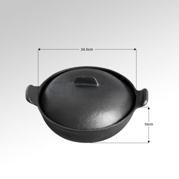 thố gang đen chống dính cao cấp, thố gang, nồi gang