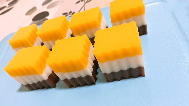 Rau câu 3 tầng từ bí đỏ, milo, sữa tươi ngon miệng đẹp mắt 