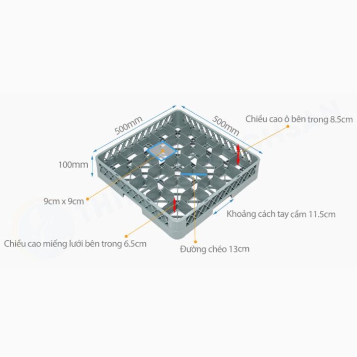 rack đựng ly cốc 25 ngăn cao cấp, rack nhựa đựng ly cốc 25 ô, rack 25 ô