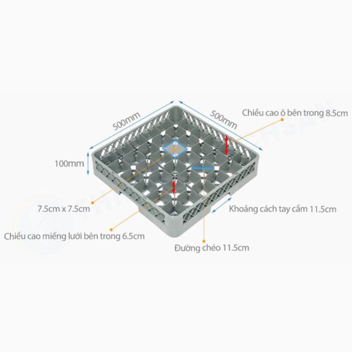 rack đựng ly cốc 36 ngăn cao cấp, rack nhựa đựng ly, rack 36 ngăn