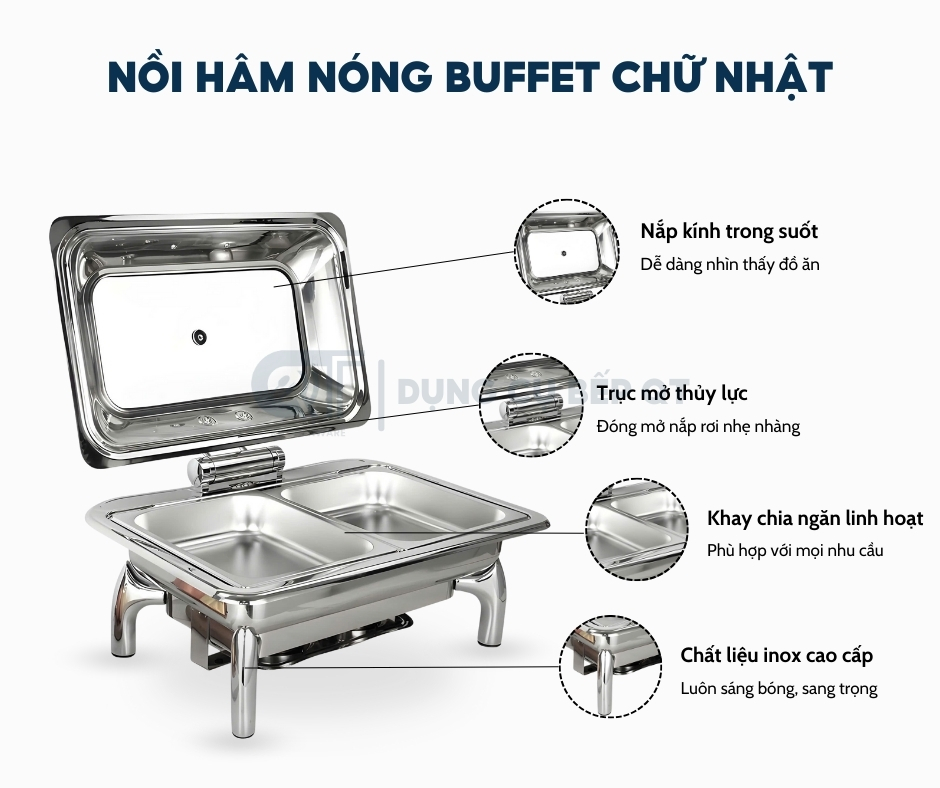 Khi tới showroom dụng cụ buffet bạn có thể trực tiếp check chất lượng của sản phẩm