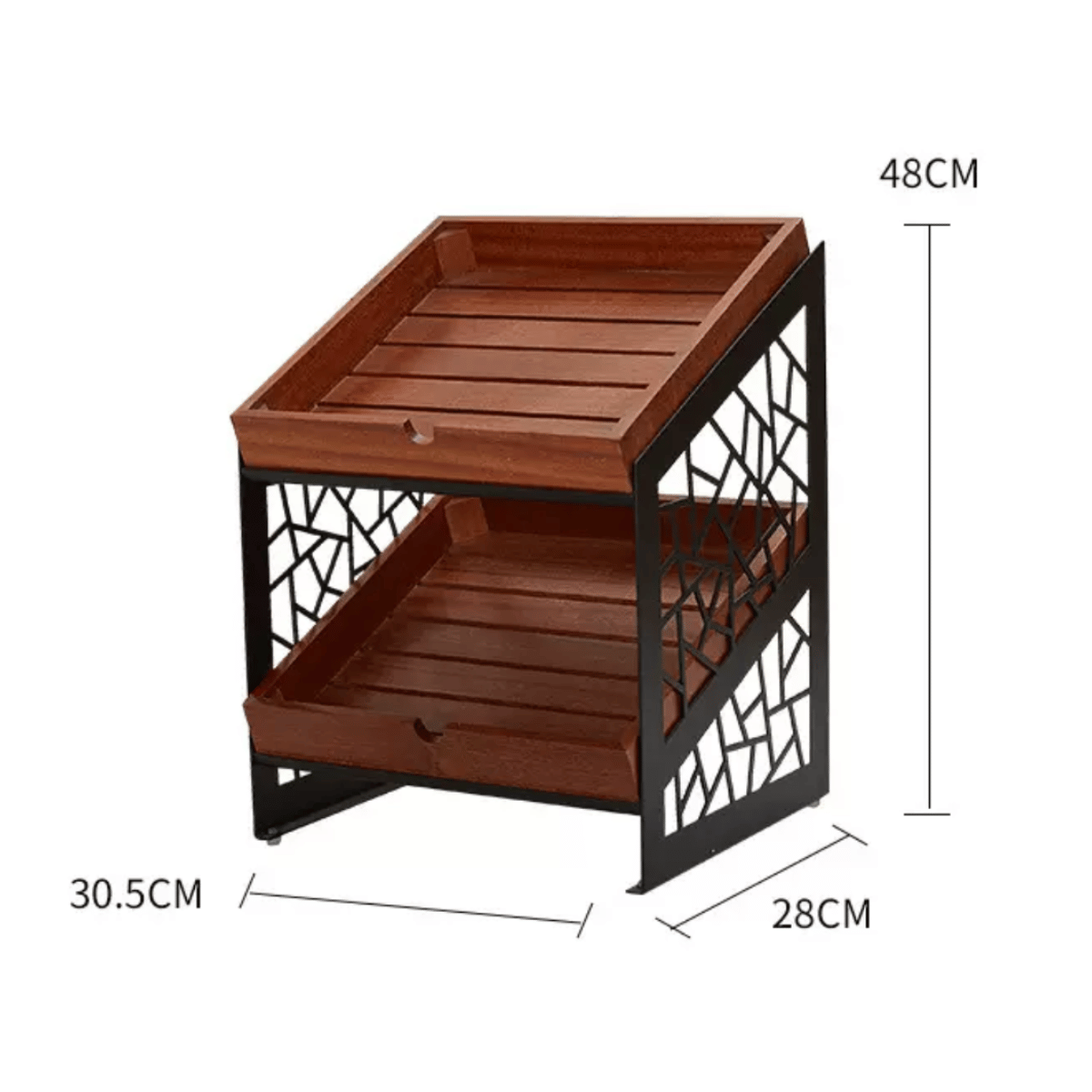 kệ gỗ bày bánh buffet 2 tầng