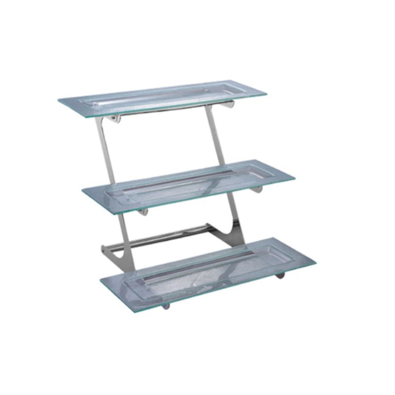 Kệ trưng bày buffet 3 tầng do Dụng cụ bếp QT cung cấp - Bày bánh, món buffet đẹp mắt, tối ưu không gian bày trí