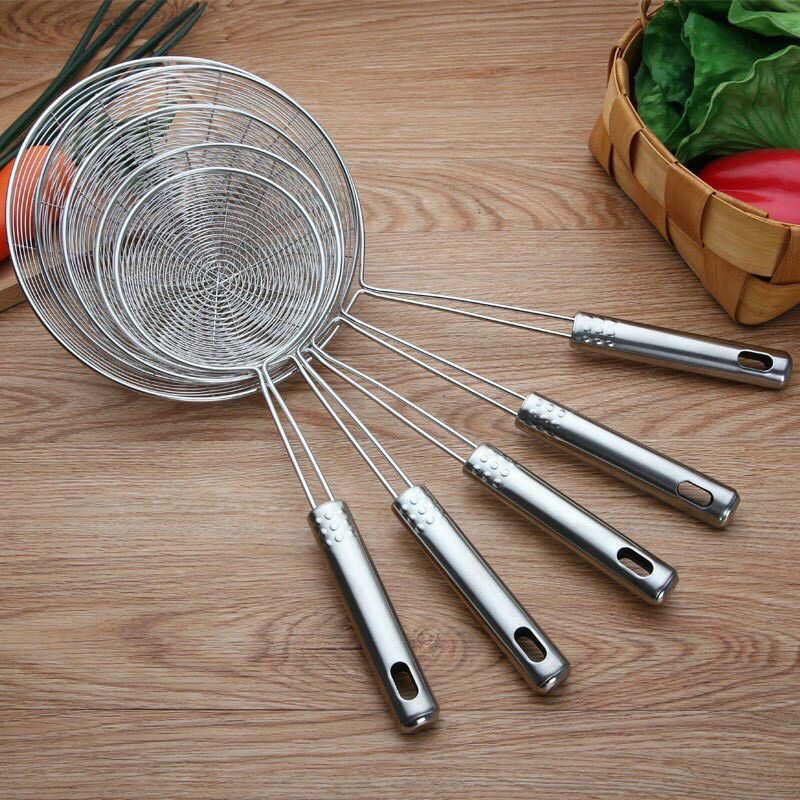 Vợt vớt đồ chiên lưới thép mạ 