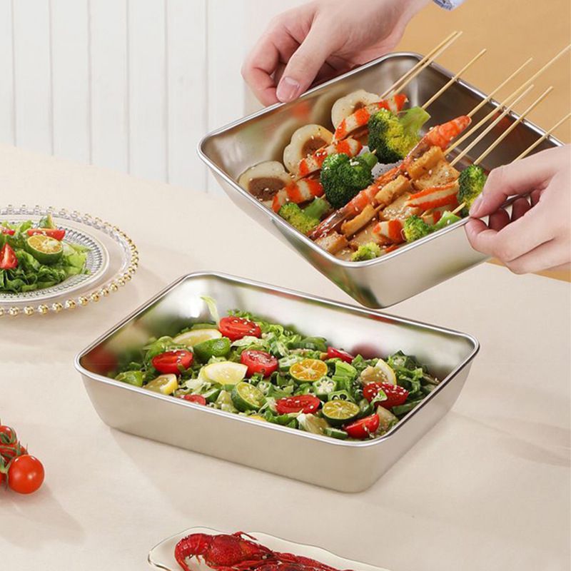 Khay inox chữ nhật đựng thức ăn ngày càng được ưa chuộng