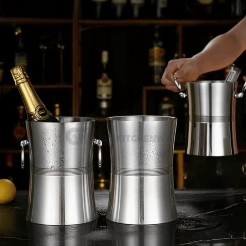 Xô đá inox 304 2 lớp dáng eo thẩm mỹ cao