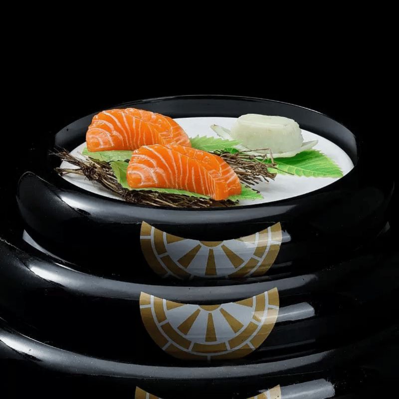 Khay tròn trang trí sushi họa tiết Nhật Bản