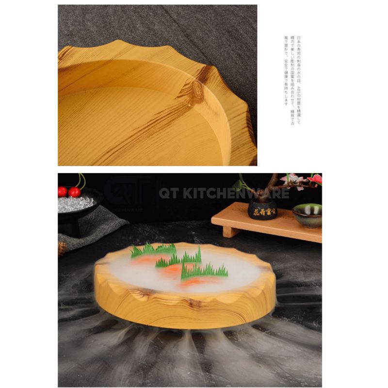 Khay tròn vân gỗ