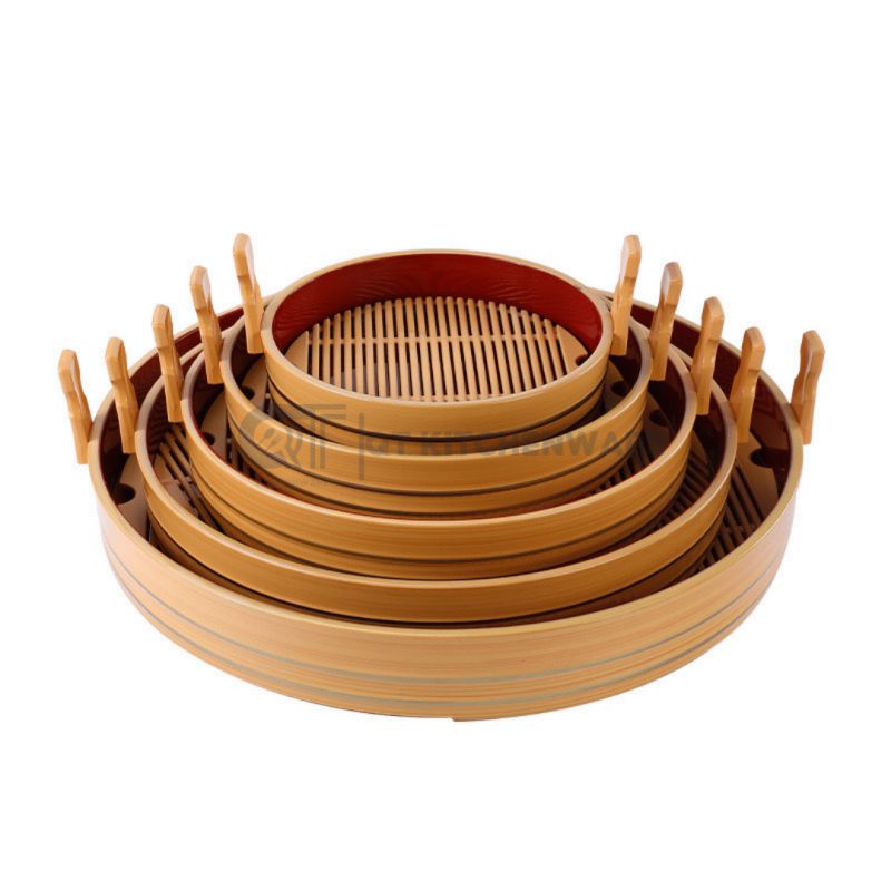Khay tròn trang trí sushi có tay cầm