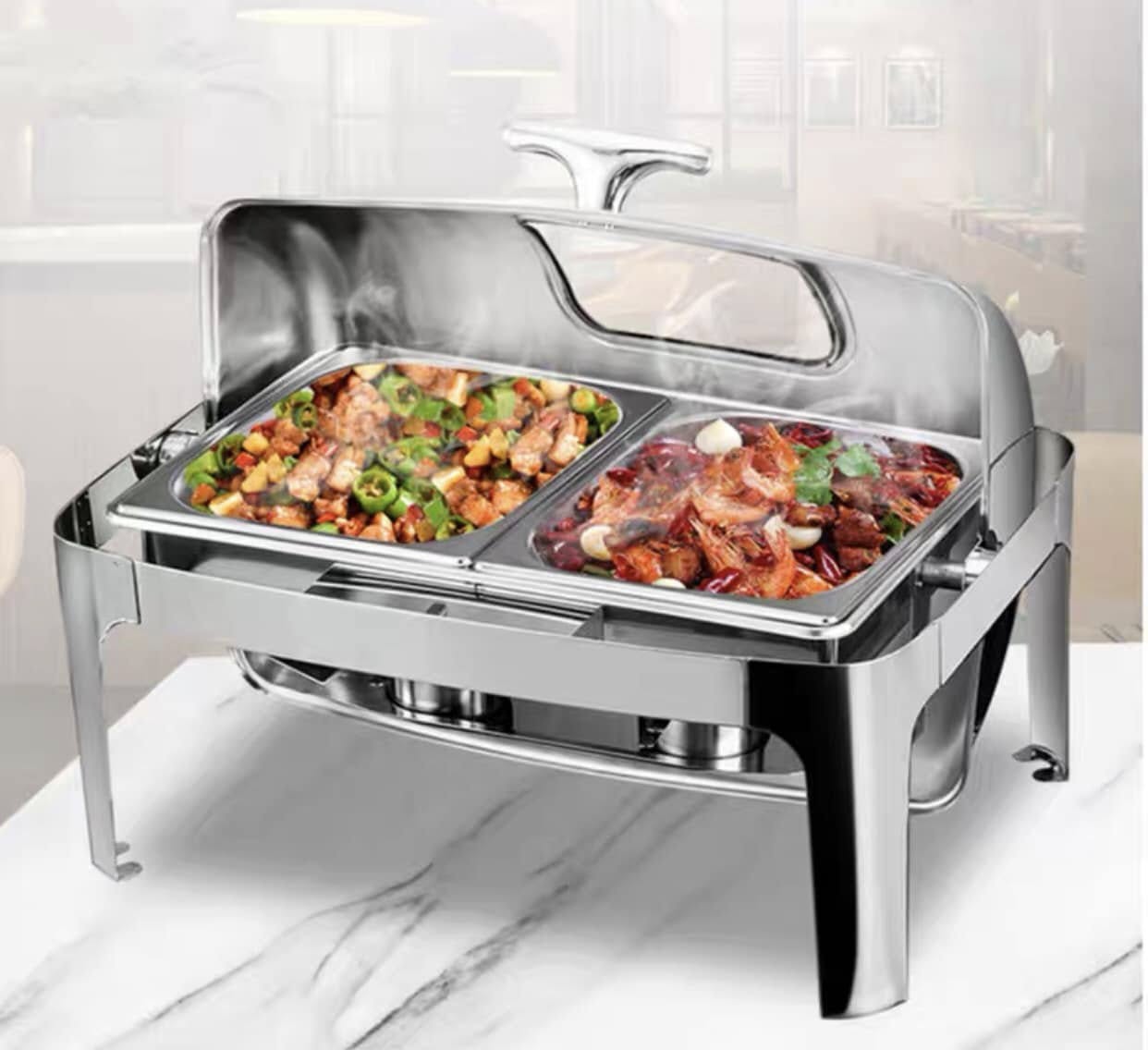 Nồi hâm buffet 2 ngăn do Dụng cụ bếp QT - Quang Thúy phân phối